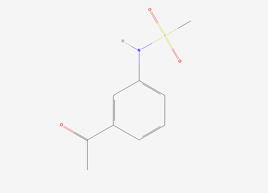Two-dimensional chemical structure of N-(3-acetylphenyl)methanesulfonamide