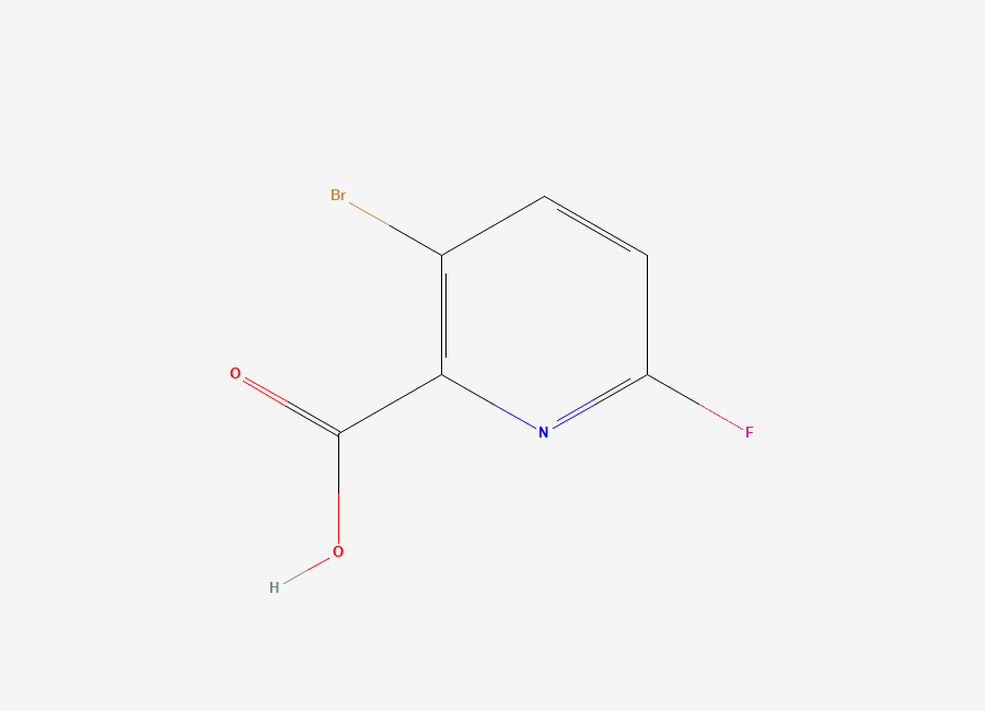 Two-dimensional chemical structure of 3-Bromo-6-fluoropyridine-2-carboxylic acid