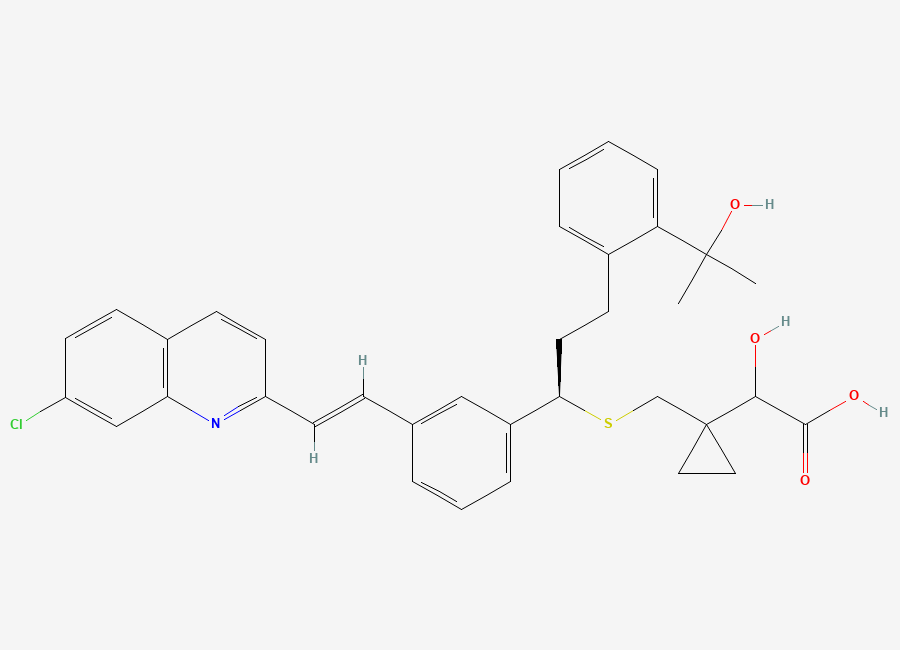 Two-dimensional chemical structure of alpha Hydroxy montelukast