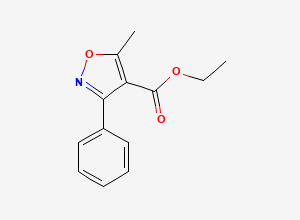 Two-dimensional chemical structure of Ethyl 5-methyl-3-phenylisoxazole-4-carboxylate, CAS 1143-82-4