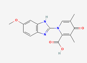 Two-dimensional chemical structure of Omeprazole Pyridone Acid Impurity, CAS 1227380-90-6