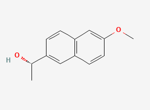 Two-dimensional chemical structure of 1-(6-Methoxynaphthalen-2-yl)ethanol, (-)-