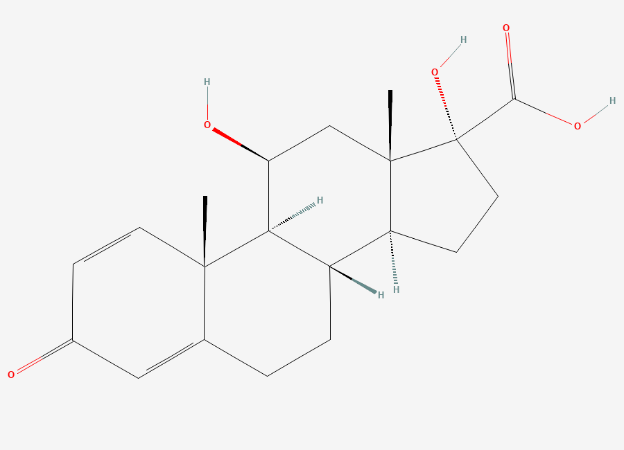 Two-dimensional chemical structure of Prednisolone Impurity B / Prednienic Acid, CAS 37927-29-0