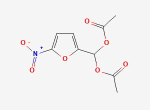 Two-dimensional chemical structure of Nitrofurfural Diacetate Impurity / Nitrofurazone EP Impurity B/ Nifuroxazide EP Impurity C, CAS 92-55-7
