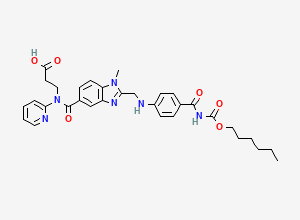 Two-dimensional chemical structure of Dabigatran Etexilate Mesylate Impurity A / Dabigatran Etexilate Di-Amide Acid / Dabigatran Impurity P, CAS 1408238-37-8