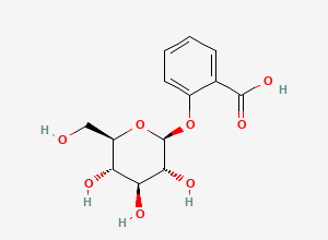 Two-dimensional chemical structure of Salicylic Acid 2-O-β-D-glucoside, CAS 10366-91-3