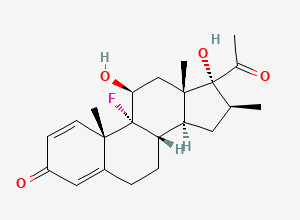 Two-dimensional chemical structure of Betamethasone Valerate EP Impurity B / 21-Deoxy Betamethasone, CAS 1879-77-2