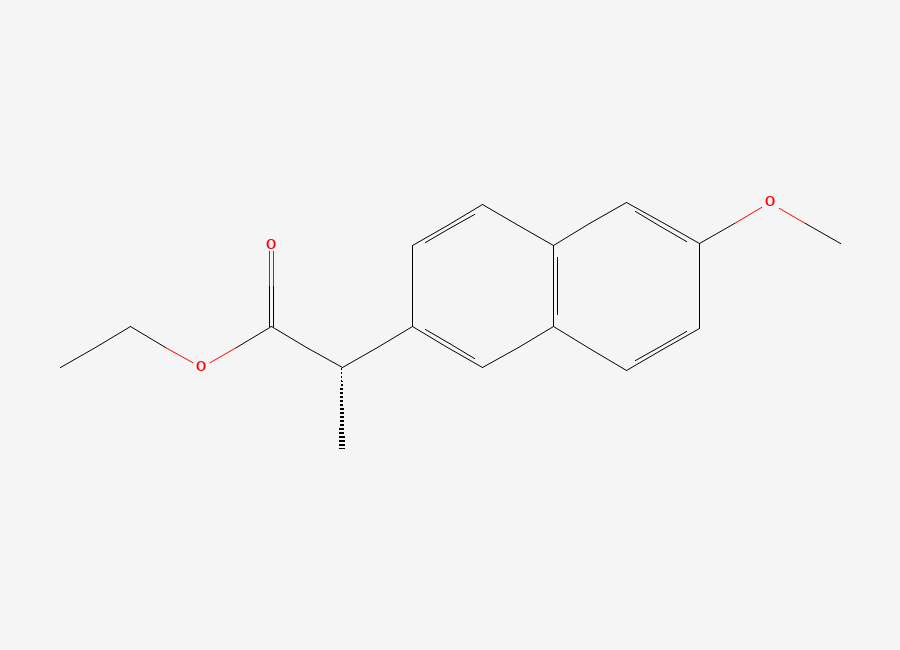 Two-dimensional chemical structure of Naproxen EP Impurity F / Naproxen Ethyl Ester, CAS 31220-35-6
