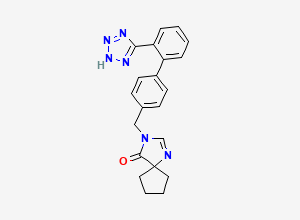 Two-dimensional chemical structure of 1,3-Diazaspiro[4.4]non-1-en-4-one, 3-[[2'-(2H-tetrazol-5-yl)[1,1'-biphenyl]-4-yl]methyl], CAS 945540-26-1