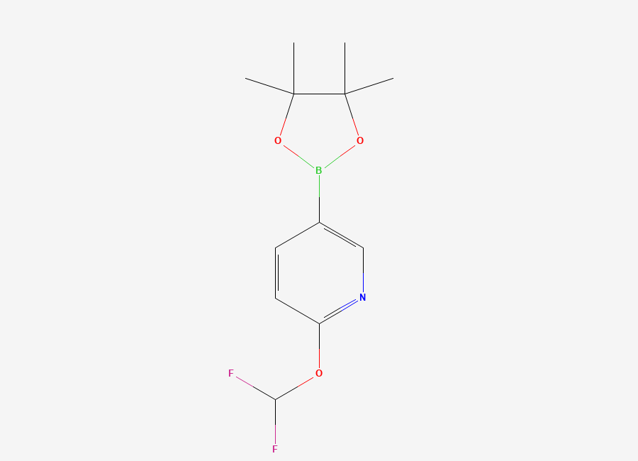 Two-dimensional chemical structure of 2-(Difluoromethoxy)-5-(tetramethyl-1,3,2-dioxaborolan-2-yl)pyridine