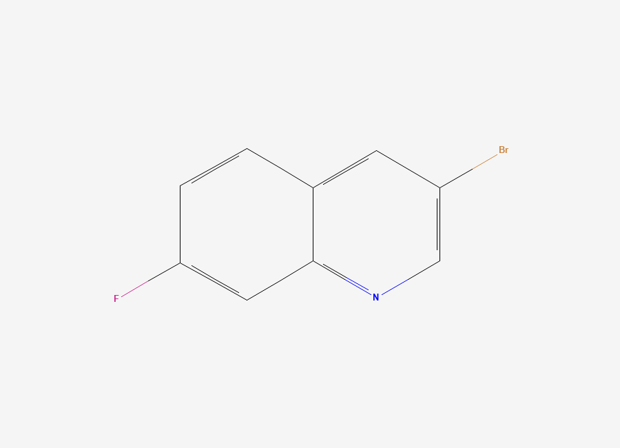 Two-dimensional chemical structure of 3-Bromo-7-fluoroquinoline