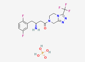 Two-dimensional chemical structure of Sitagliptin EP Impurity B / Sitagliptin 4-Desfluoro Impurity (phosphate salt), CAS 1345822-87-8