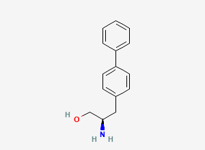 Two-dimensional chemical structure of (2R)-2-amino-3-(4-phenylphenyl)propan-1-ol