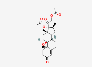 Two-dimensional chemical structure of 9beta,11beta-Epoxy-17,21-dihydroxy-16beta-methylpregna-1,4-diene-3,20-dione 17,21-di(acetate)