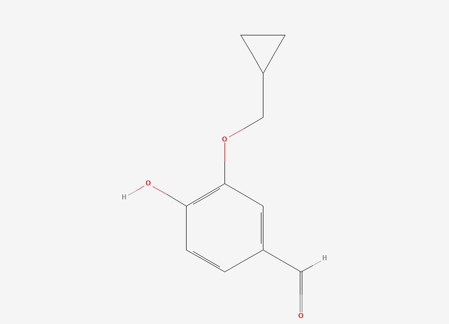 Two-dimensional chemical structure of 3-(Cyclopropylmethoxy)-4-hydroxybenzaldehyde