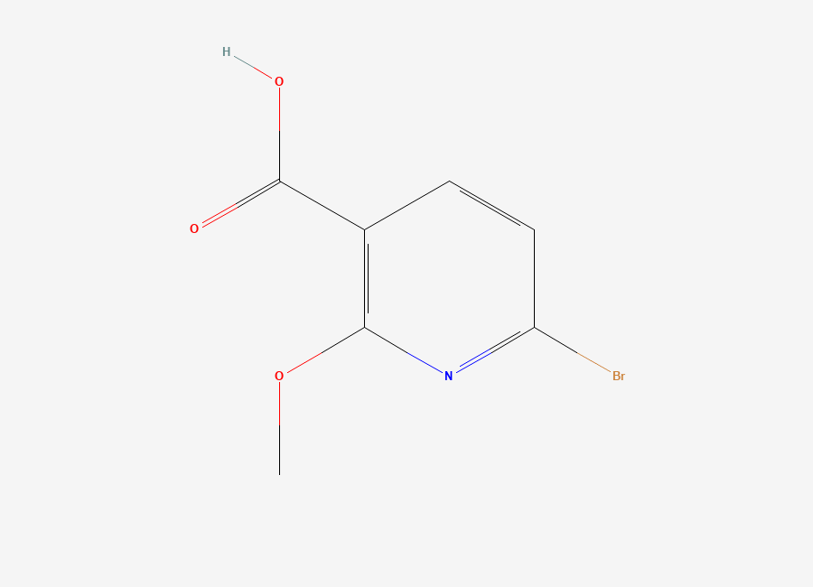 Two-dimensional chemical structure of 6-Bromo-2-methoxynicotinic acid