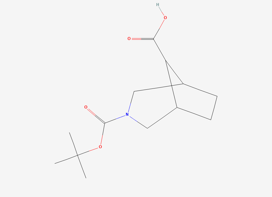 Two-dimensional chemical structure of 3-Boc-3-azabicyclo(3.2.1)octane-8-carboxylic acid