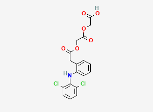 Two-dimensional chemical structure of Aceclofenac EP Impurity G / Acetic Aceclofenac/ Carboxymethyl Aceclofenac, CAS 1215709-75-3