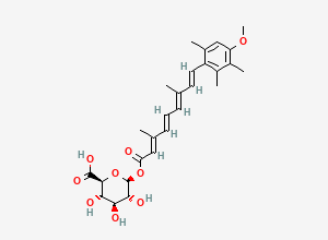 Two-dimensional chemical structure of Acitretin Glucuronide, CAS 99792-36-6