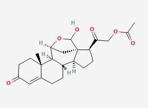 Two-dimensional chemical structure of Aldosterone 21-Acetate / Aldosterone 21-Monoacetate, CAS 2827-21-6