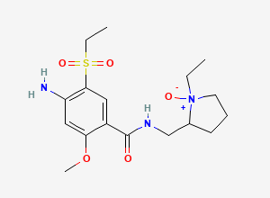 Two-dimensional chemical structure of Amisulpride EP Impurity F/ Amisulpride N-Oxide, CAS 71676-01-2
