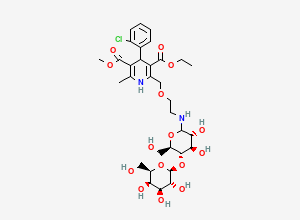 Two-dimensional chemical structure of Amlodipine Lactose Adduct, CAS 2173291-00-2