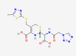 Two-dimensional chemical structure of Cefazolin Open Ring Delta-3