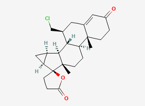 Two-dimensional chemical structure of Drospirenone EP Impurity G / 7-Chloromethyl Drospirenone, CAS 932388-90-4