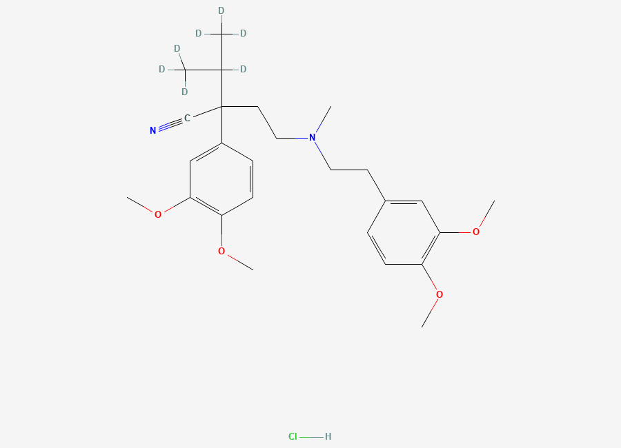 Two-dimensional chemical structure of D 517-d7 Hydrochloride (Verapamil Impurity)