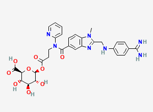Two-dimensional chemical structure of Dabigatran Acyl-beta-D-Glucuronide, CAS 1015167-40-4