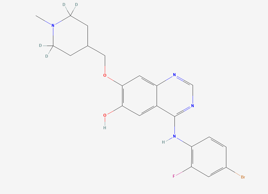 Two-dimensional chemical structure of O-Demethyl Vandetanib-D4, CAS 1346599-97-0