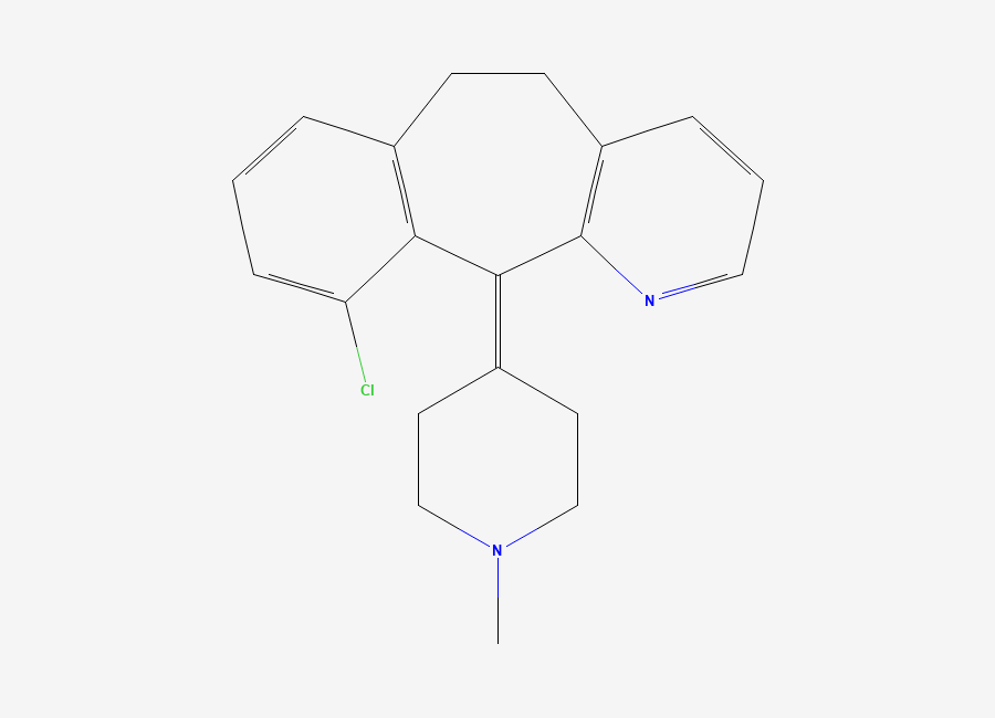 Two-dimensional chemical structure of 8-Dechloro-10-chloro-N-methyl Desloratadine, CAS 38092-90-9