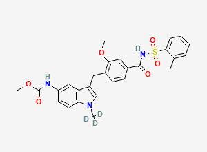 Two-dimensional chemical structure of Decyclopentyl Zafirlukast-D3 Methyl Ester, CAS 1795011-90-3