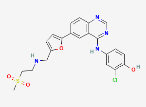 Two-dimensional chemical structure of O-De(3-fluorobenzyl) Lapatinib, CAS 1268997-70-1