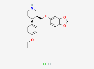 Two-dimensional chemical structure of Paroxetine HCl Hemihydrate EP Impurity C / Paroxetine HCl Hemihydrate BP Impurity C / 4-Ethoxy Paroxetine Hydrochloride (HCl salt), CAS 1346597-97-4
