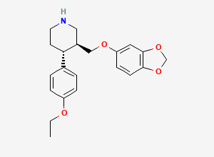 Two-dimensional chemical structure of Paroxetine Hemihydrate EP Impurity C / Paroxetine Hemihydrate BP Impurity C / 4-Ethoxy Paroxetine (free base), CAS 1395408-54-4