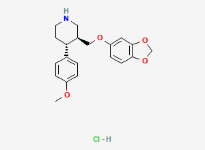 Two-dimensional chemical structure of rac-trans-4-Defluoro-4-methoxy Paroxetine Hydrochloride, CAS 127017-74-7
