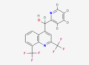 Two-dimensional chemical structure of Dehydro Mefloquine-D5, CAS 1246819-32-8