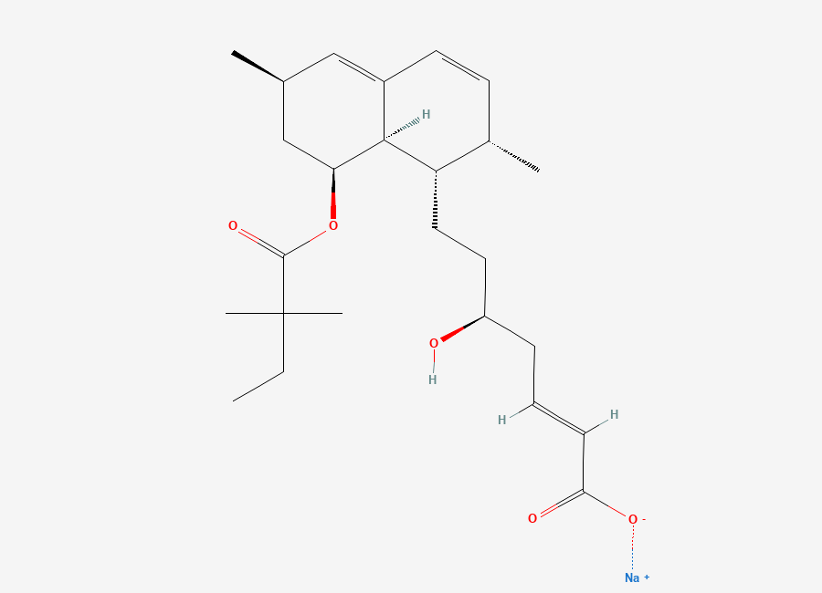 Two-dimensional chemical structure of 2,3-Dehydro Simvastatin Acid (Sodium Salt), CAS 393825-04-2