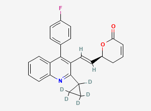 Two-dimensional chemical structure of 4-Dehydroxy-3-dehydro-Pitavastatin-D5 Lactone
