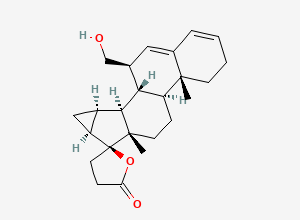 Two-dimensional chemical structure of Drospirenone EP Impurity I / 7β-Hydroxymethyldiene Drospirenone, CAS 2896199-04-3