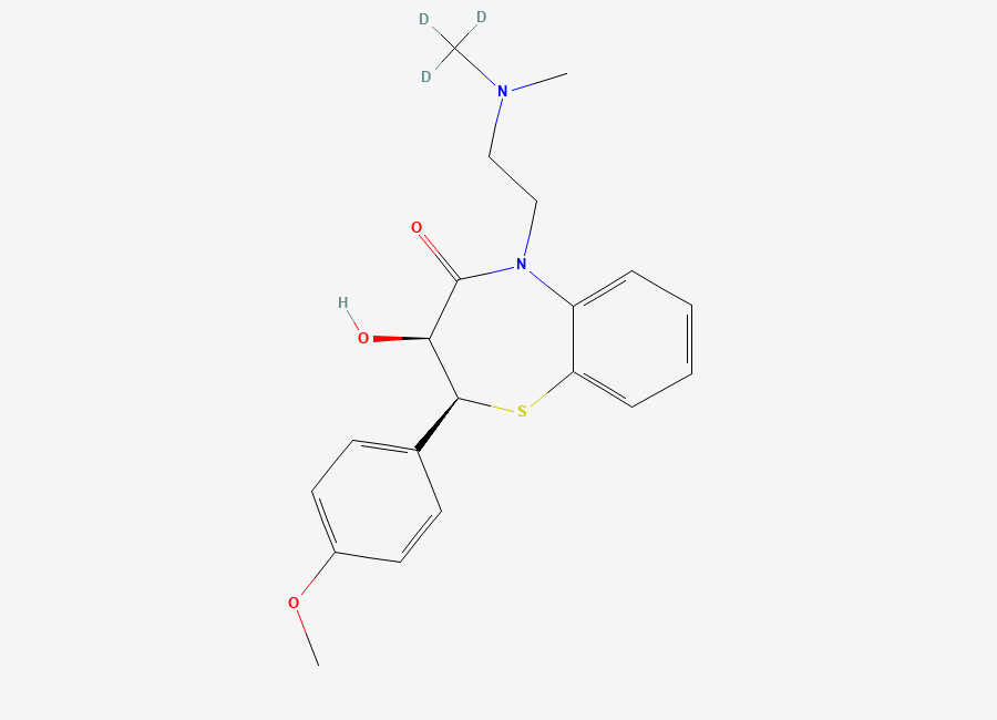 Two-dimensional chemical structure of Desacetyl Diltiazem-D3, CAS 1246815-32-6