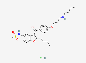 Two-dimensional chemical structure of Dronedarone EP Impurity A / Dronedarone Related Compound A / N-Desbutyl Dronedarone (HCl Salt), CAS 197431-02-0