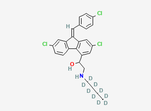 Two-dimensional chemical structure of Desbutyl Lumefantrine-D9