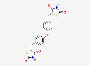 Two-dimensional chemical structure of Des[(5-ethyl-2-pyridinyl)ethyl] Pioglitazone Dimer Ether Impurity