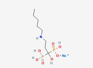 Two-dimensional chemical structure of Ibandronate Sodium EP Impurity C/ N-Desmethyl Ibandronate (Na Salt), CAS 953805-81-7