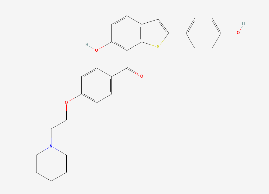 Two-dimensional chemical structure of Raloxifene EP Impurity B / Raloxifene BP Impurity B / Raloxifene Isomer, CAS 1391054-73-1