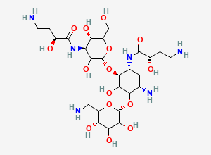 Two-dimensional chemical structure of 1,3’’-Di-HABA Kanamycin A, CAS 197909-66-3