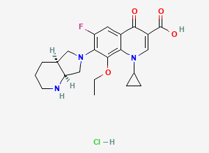 Two-dimensional chemical structure of Moxifloxacin EP Impurity C/ Moxifloxacin Related Compound C/ Moxifloxacin HCl Ethyl Analog (HCl Salt), CAS 2252446-70-9