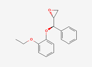 Two-dimensional chemical structure of (2RS,3RS)-3-(2-Ethoxyphenoxy)-3-phenylpropene1,2-epoxide, CAS 98769-72-3